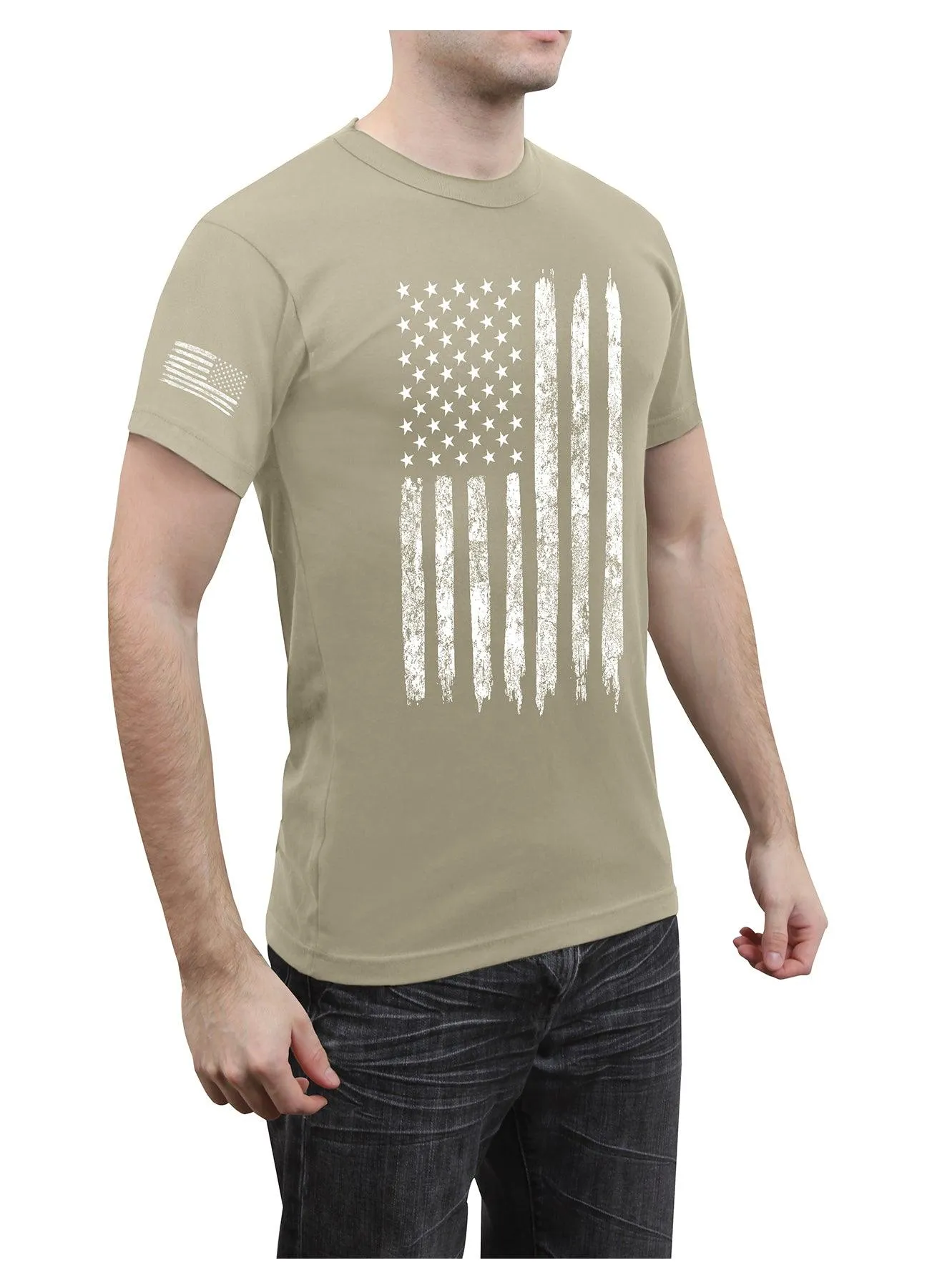 Distressed US Flag Athletic Fit T-Shirt