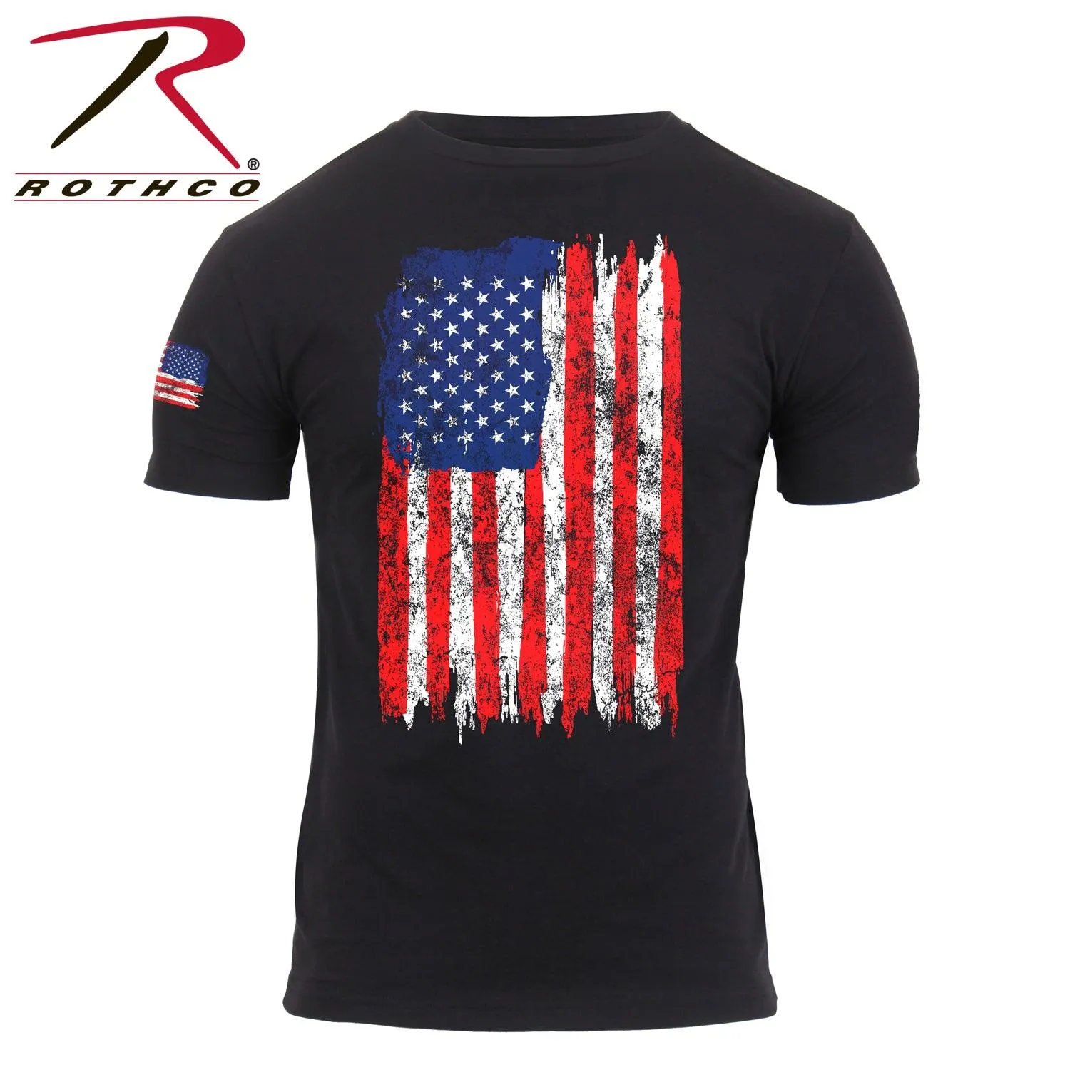 Distressed US Flag Athletic Fit T-Shirt