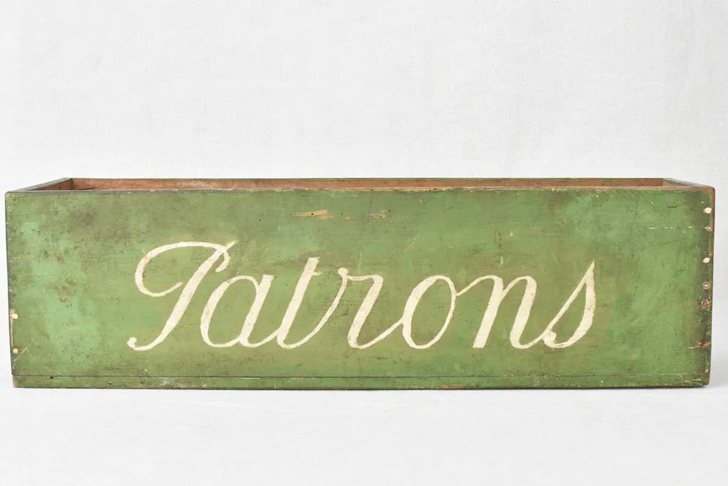 Early 20th century tailor's pattern box 'Patrons' 23¾"