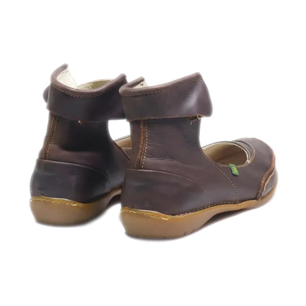 El Naturalista Ballerinas Leather Brown Colour For Women