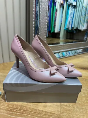 Emis Pink Two Tone Bow Detail High Heel