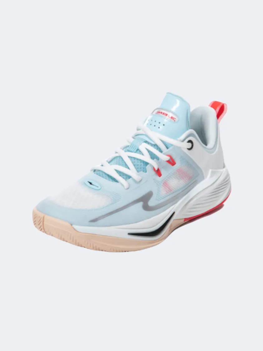 Erke Men Basketball Shoes White/Light Blue