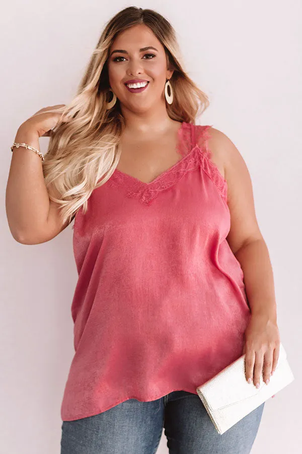 Express Yourself Lace Shift Tank in Pink Curves