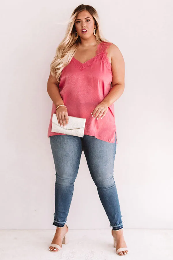 Express Yourself Lace Shift Tank in Pink Curves