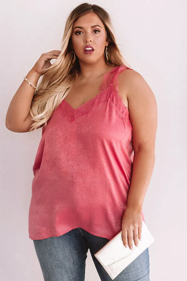 Express Yourself Lace Shift Tank in Pink Curves