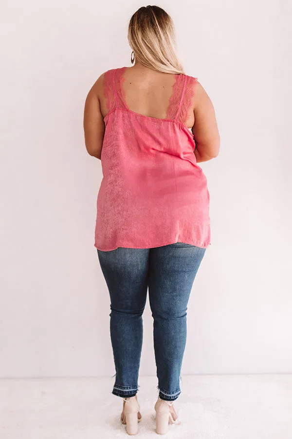 Express Yourself Lace Shift Tank in Pink Curves