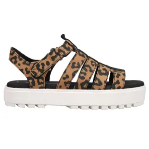 Fisherman Lug Leopard Print Platform Sandals