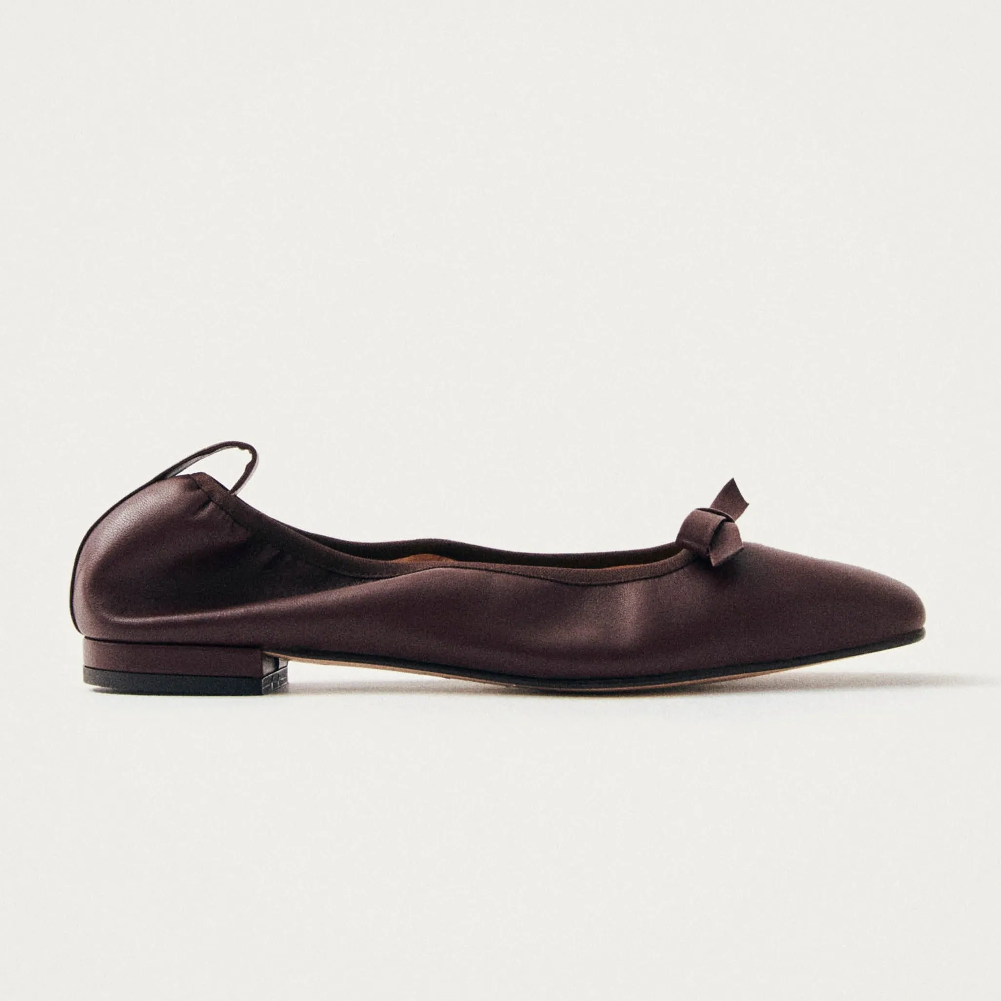 Freya Brown Leather Ballet Flats