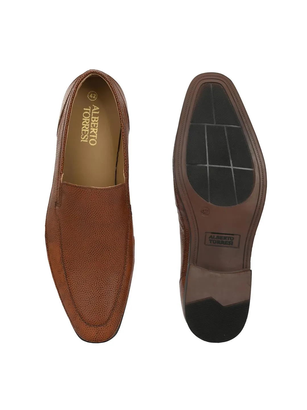 Genuine Laether Tan Slipon Formal Shoes