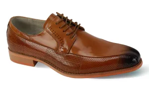 Giovanni Oliver Perforated Derby Leather Dress Shoe