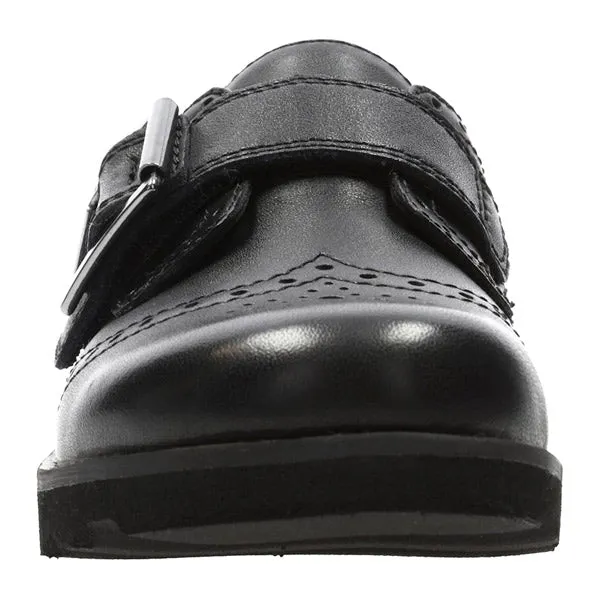 Girls Clarks Crown Pride Black Leather Shoes