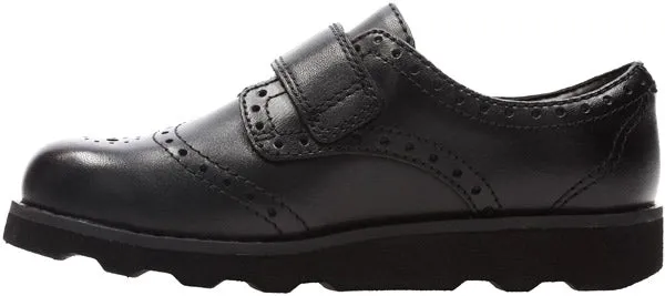 Girls Clarks Crown Pride Black Leather Shoes