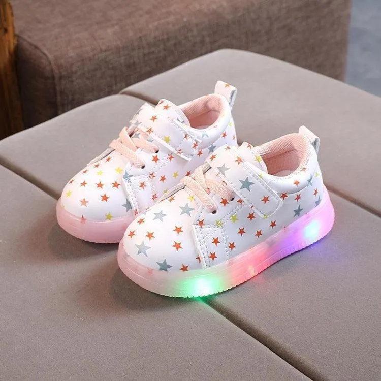 Glow-in-the-Dark Starry Sneakers for Kids - Lightweight Soft Sole Footwear for Boys and Girls