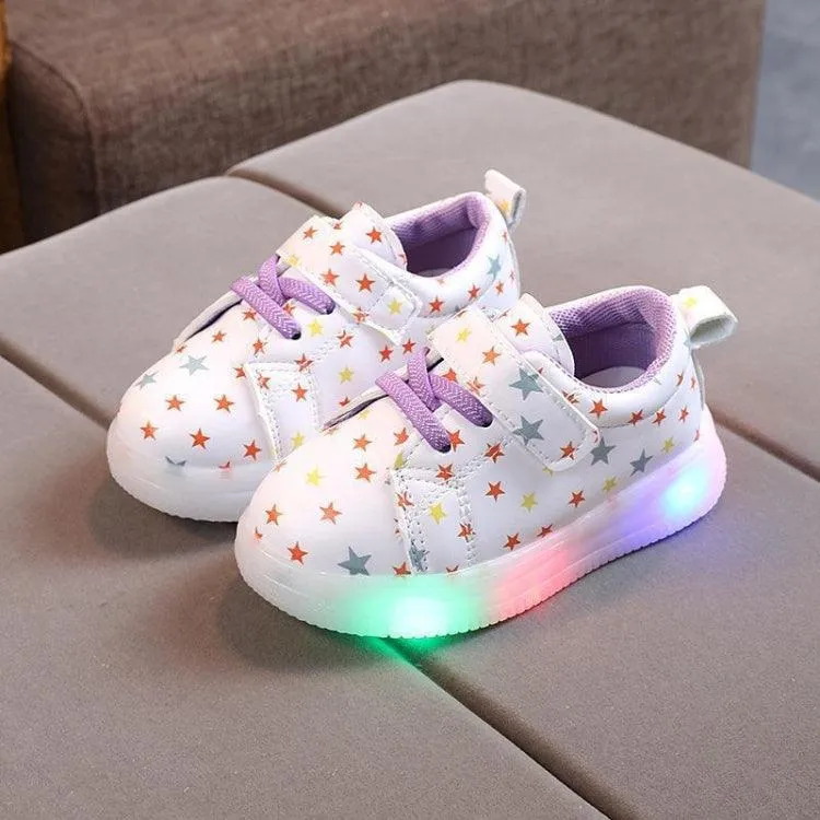 Glow-in-the-Dark Starry Sneakers for Kids - Lightweight Soft Sole Footwear for Boys and Girls