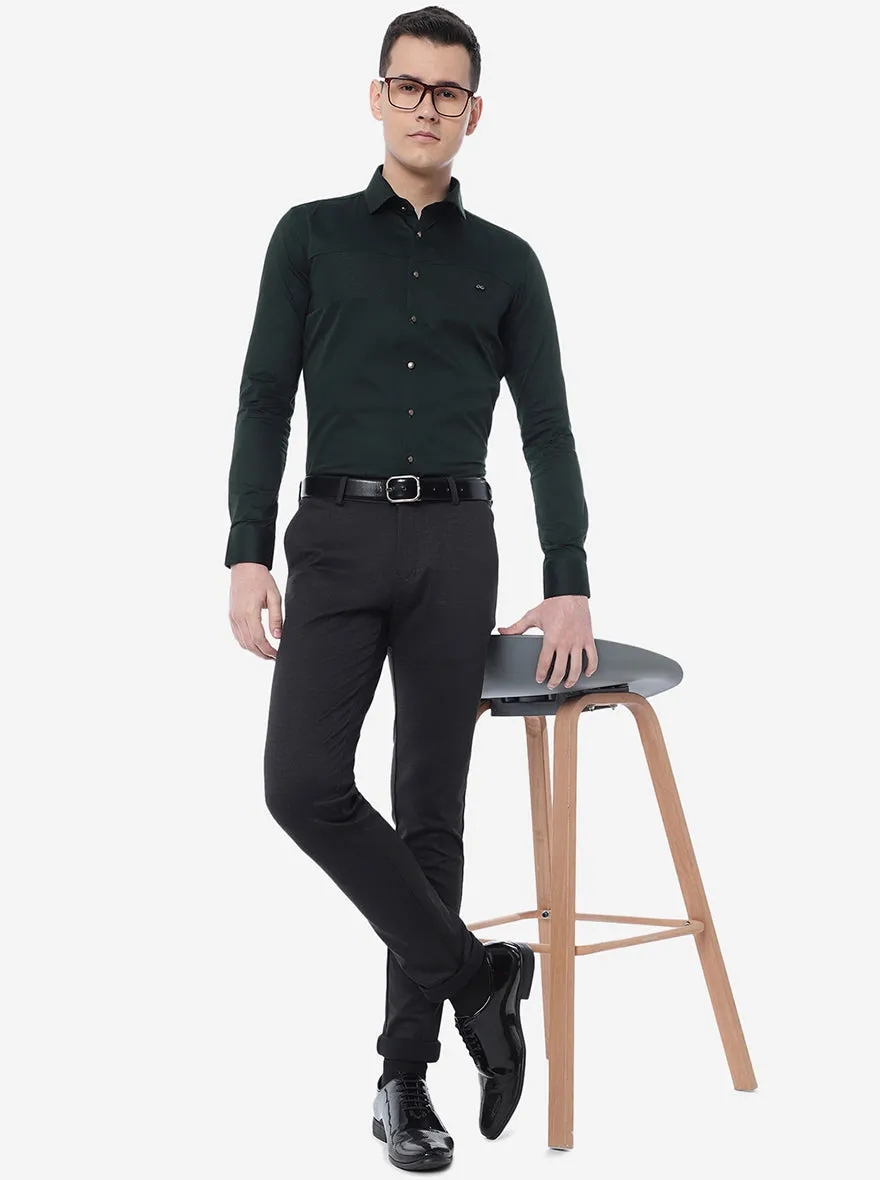 Green Solid Slim Fit Party Wear Shirt | JB Studio