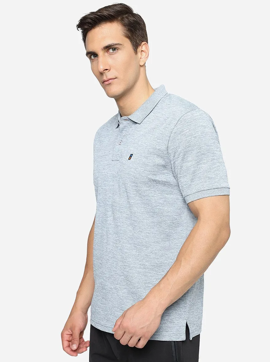 Grey Melange Solid Slim Fit T-Shirt | Jade Play