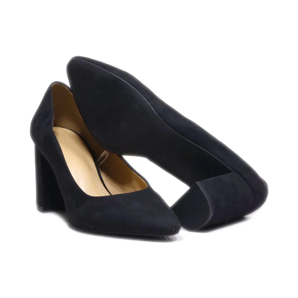 H&M Mid-Heel Shoes Suede Black Colour For Women