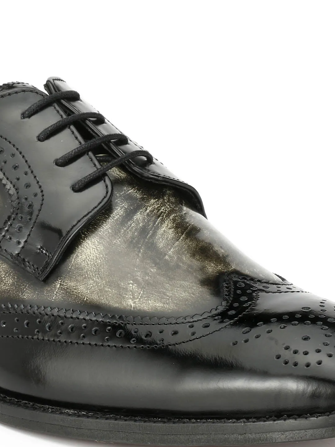 HITZ7111 Men's Black Leather Formal  Lace-Up Shoes