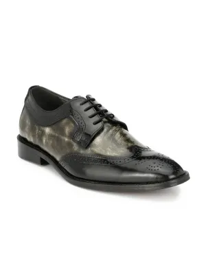 HITZ7111 Men's Black Leather Formal  Lace-Up Shoes