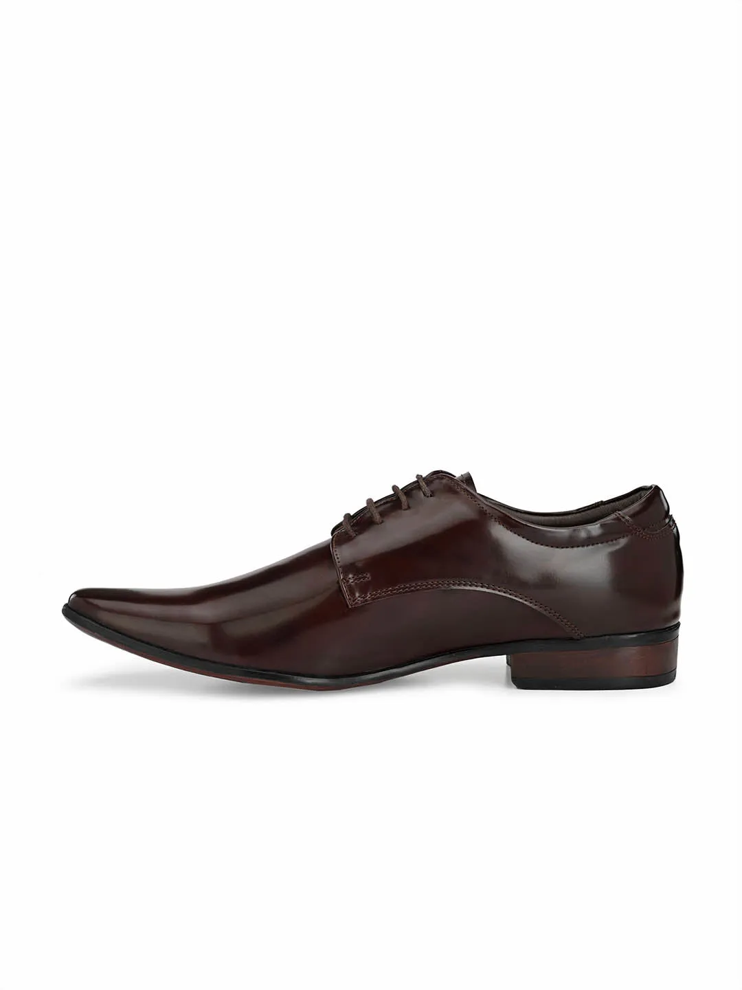 HITZMS_2904 Men's Brown Synthetic Formal  Lace-Up Shoes