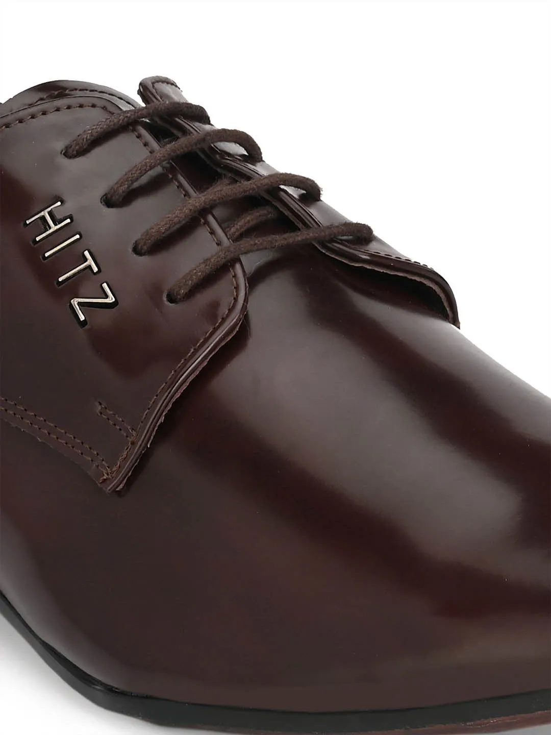 HITZMS_2904 Men's Brown Synthetic Formal  Lace-Up Shoes