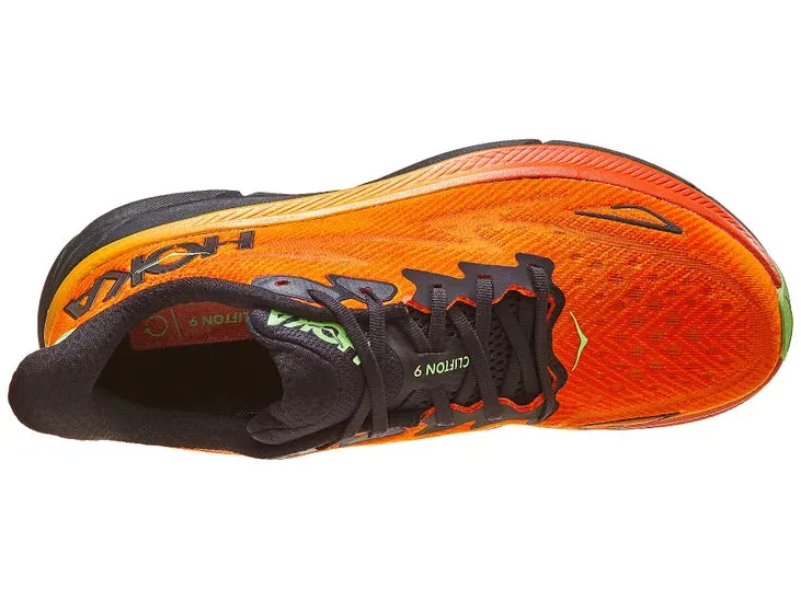 Hoka | Clifton 9 | Men's | Flame/Vibrant Orange