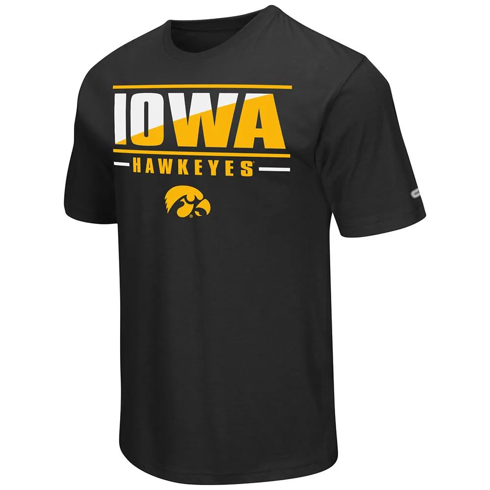 Iowa Hawkeyes Colosseum Black Lightweight Breathable Active Workout T-Shirt