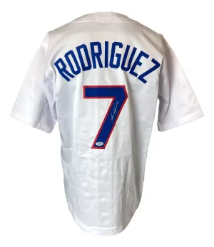 Ivan Rodriguez Texas Signed White Baseball Jersey BAS