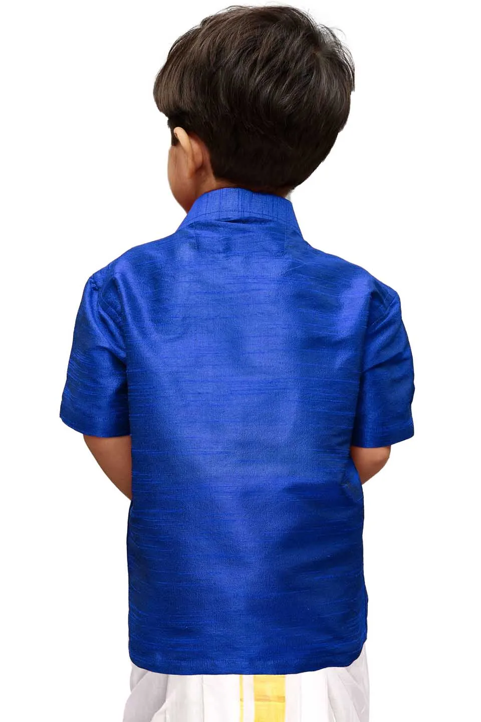 Jashvi Boys  Royal Blue Opaque Ethnic Shirt