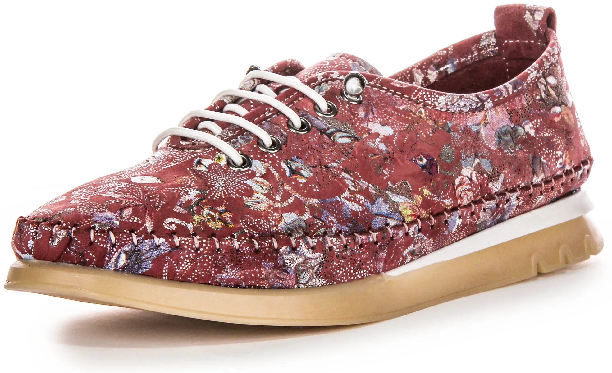 Justinreess England Bryony In Maroon Floral