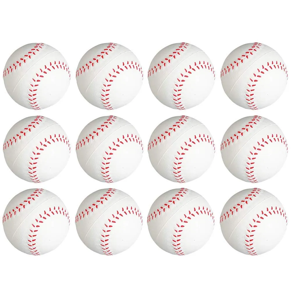 Kicko 2.5 Inch Baseball Stress Ball - 12 Pieces Squishy Sports Toy - Party s, Hand