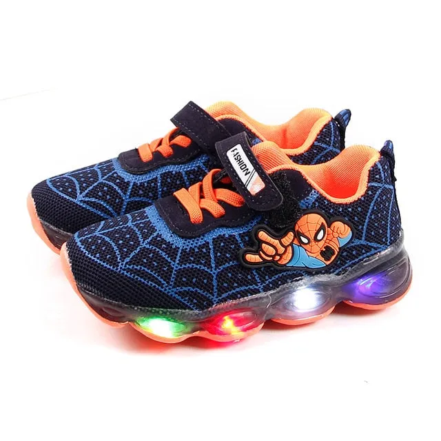 Led Spiderman Kids Shoes for Boys Girls