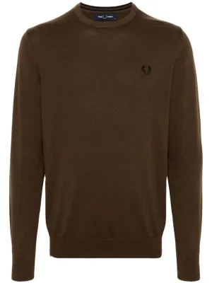 logo-embroidered knitted jumper