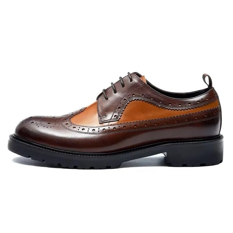 LuxeBrogue Exquisite Cow Leather Dress Shoes