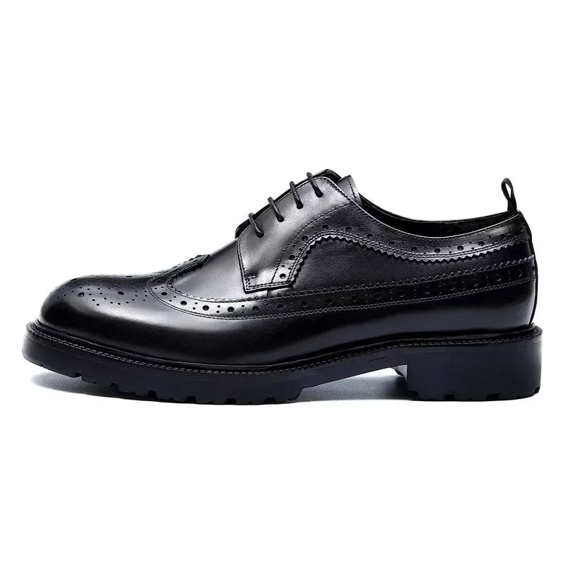 LuxeBrogue Exquisite Cow Leather Dress Shoes