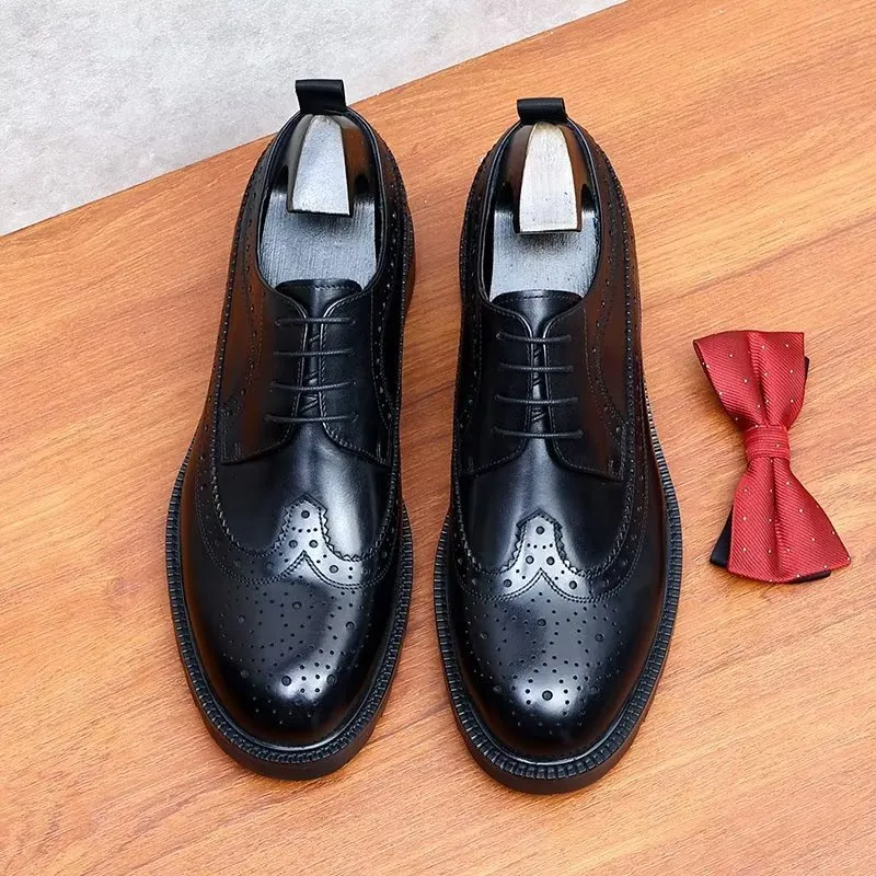 LuxeBrogue Exquisite Cow Leather Dress Shoes