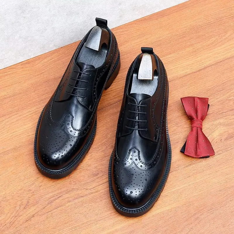 LuxeBrogue Exquisite Cow Leather Dress Shoes