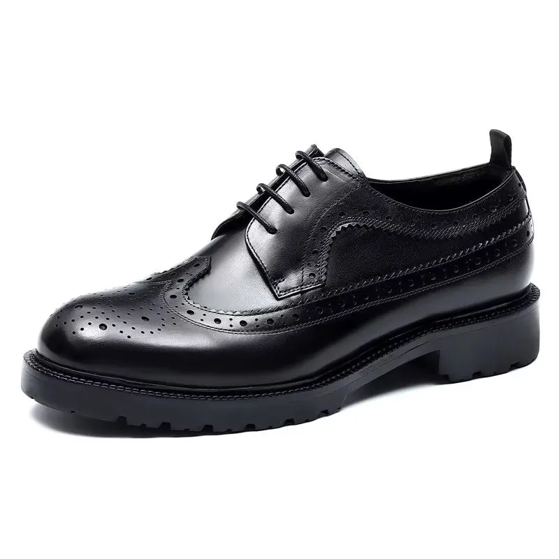 LuxeBrogue Exquisite Cow Leather Dress Shoes