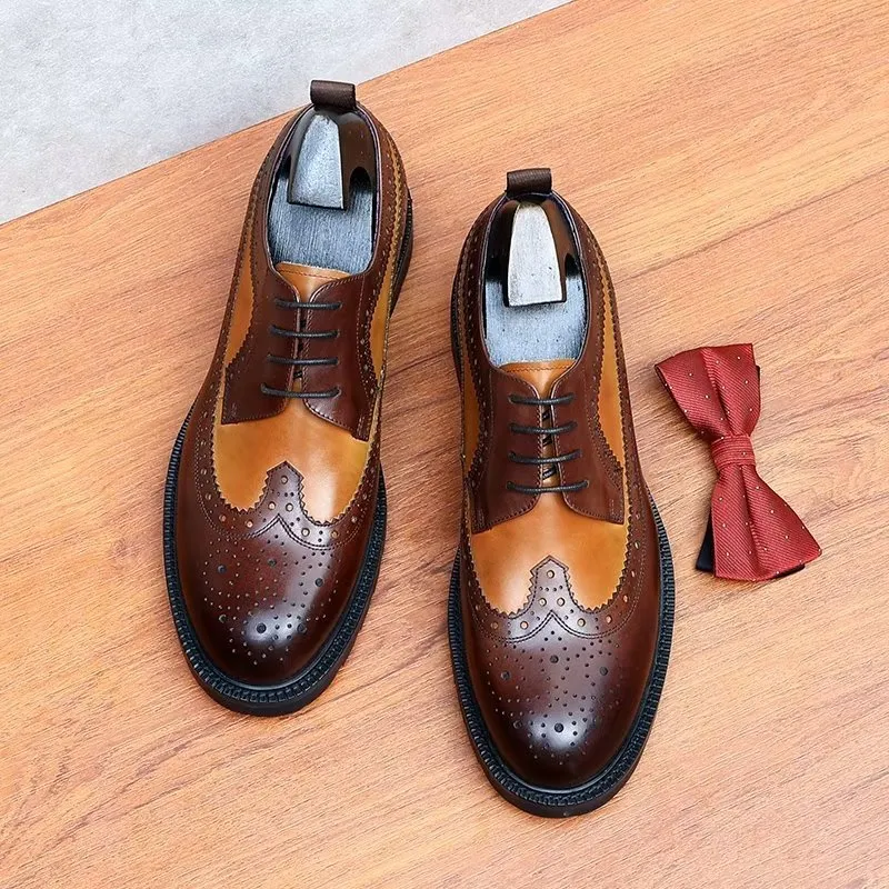 LuxeBrogue Exquisite Cow Leather Dress Shoes