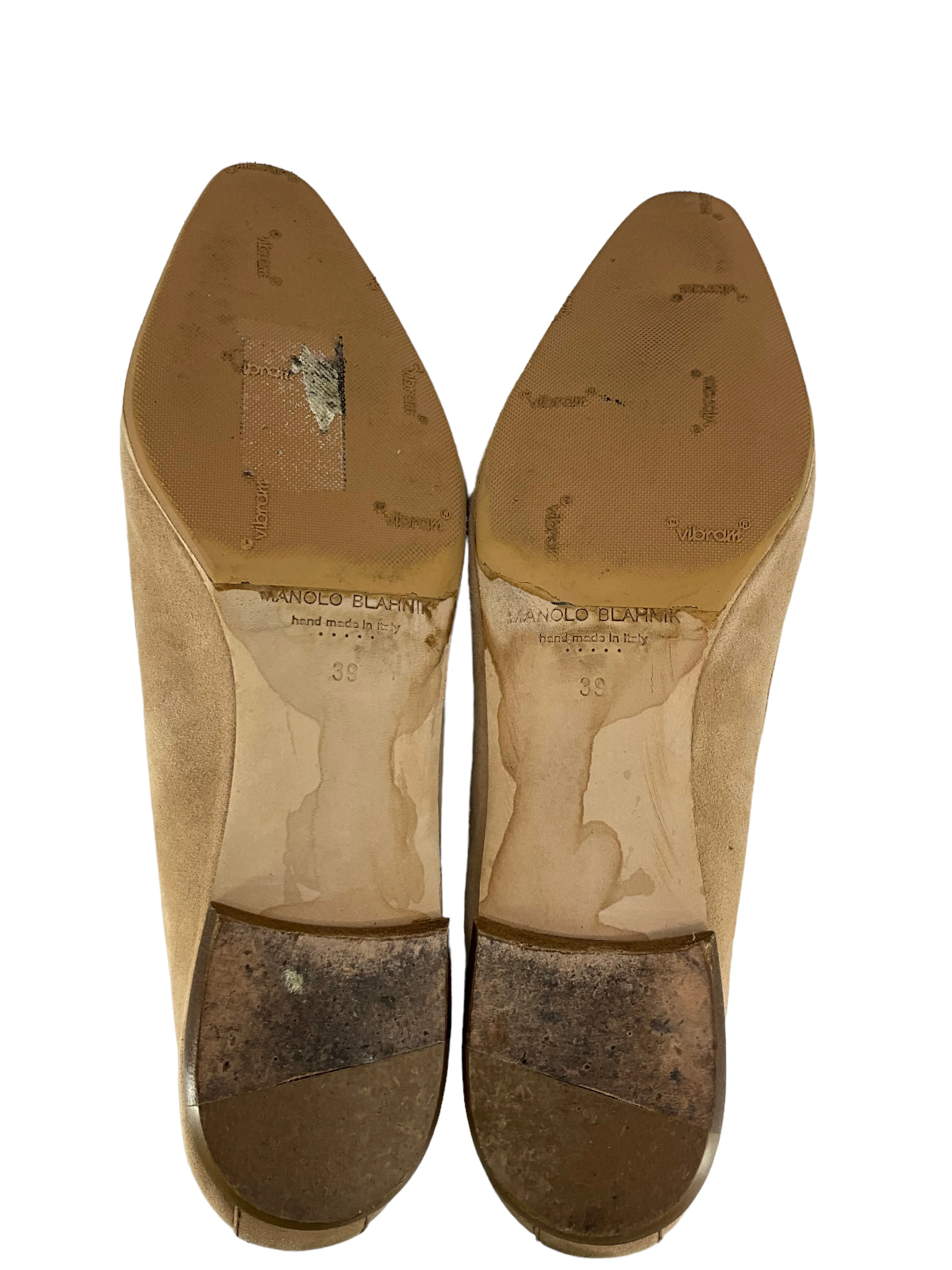 Manolo Blahnik Suede Almond Toe Loafers Size 9