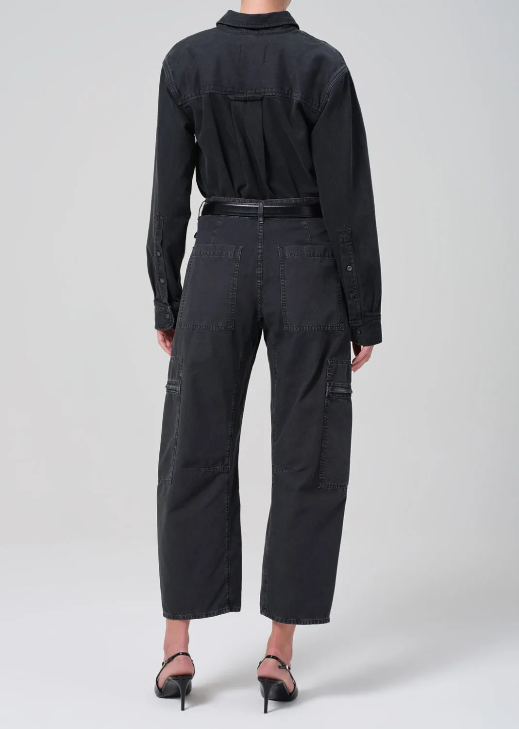 Marcelle Low Slung Easy Cargo in Washed Black