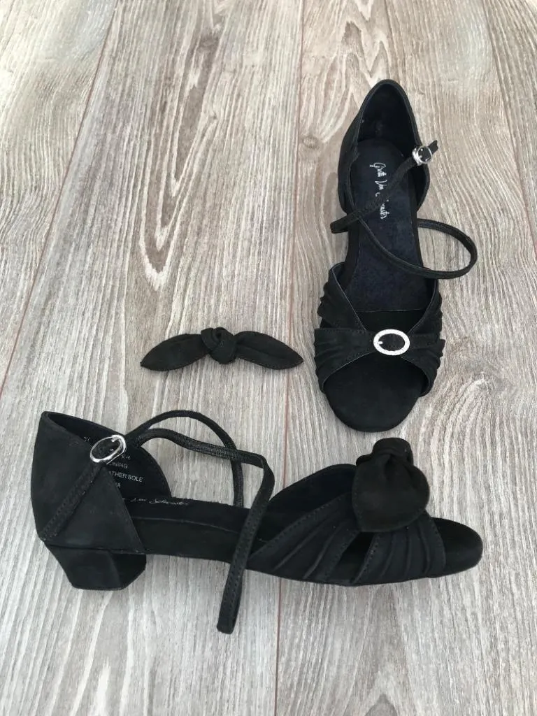 Marine Lauren, Marilyn, Black Suede, 1" Heel