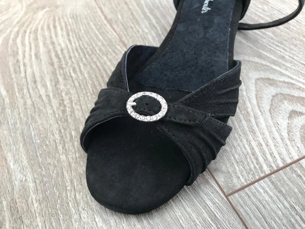 Marine Lauren, Marilyn, Black Suede, 1" Heel