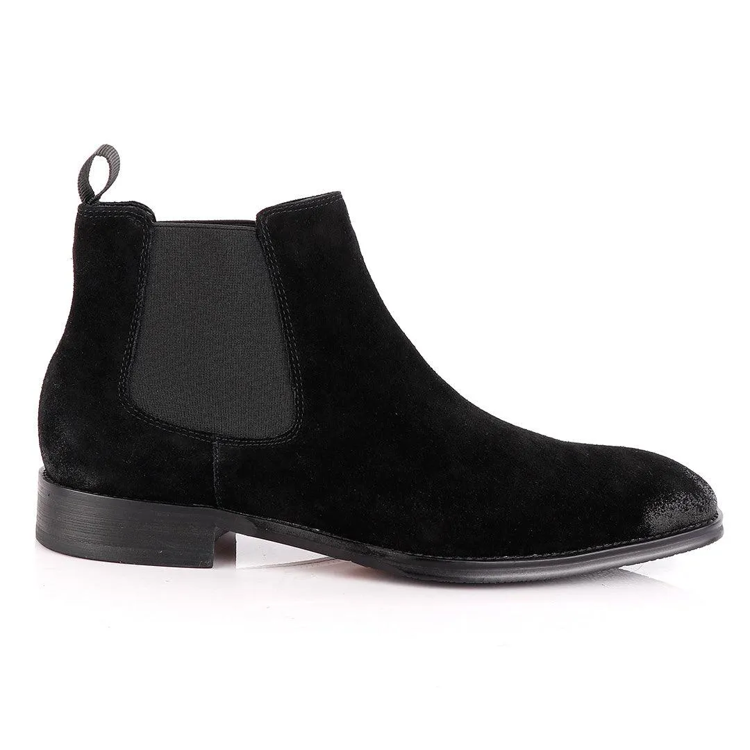 Massimo Dutti Chelsea Black Suede Shoe