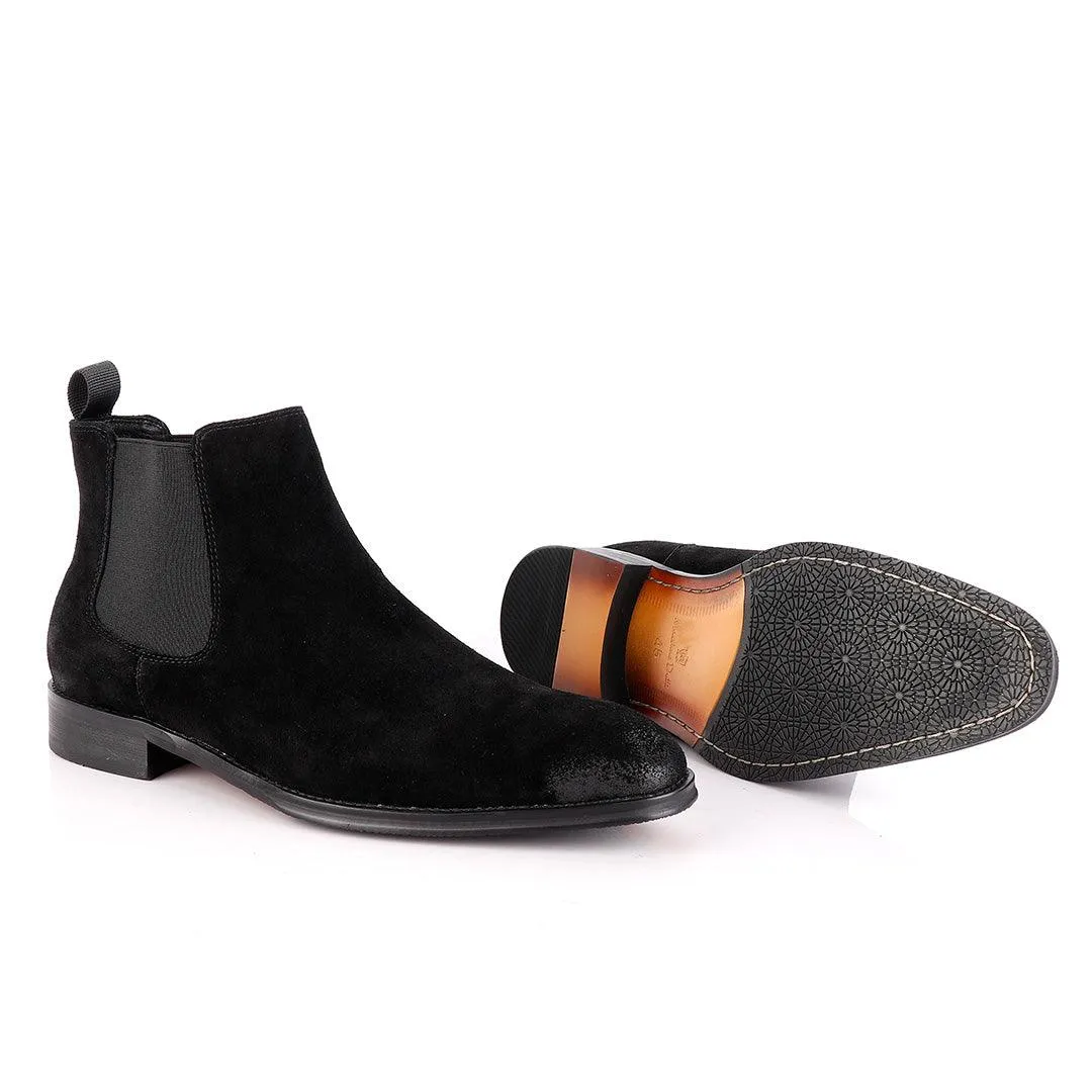 Massimo Dutti Chelsea Black Suede Shoe