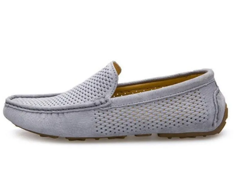 Mens Casual Breathable Leather Slip On Loafers