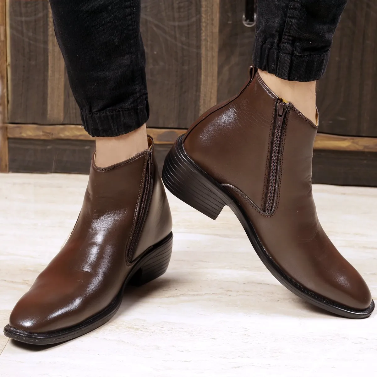 Men's Height Increasing Formal Wear Zipper Boots