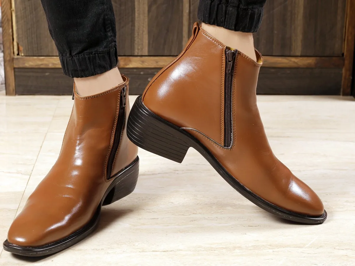 Men's Height Increasing Formal Wear Zipper Boots