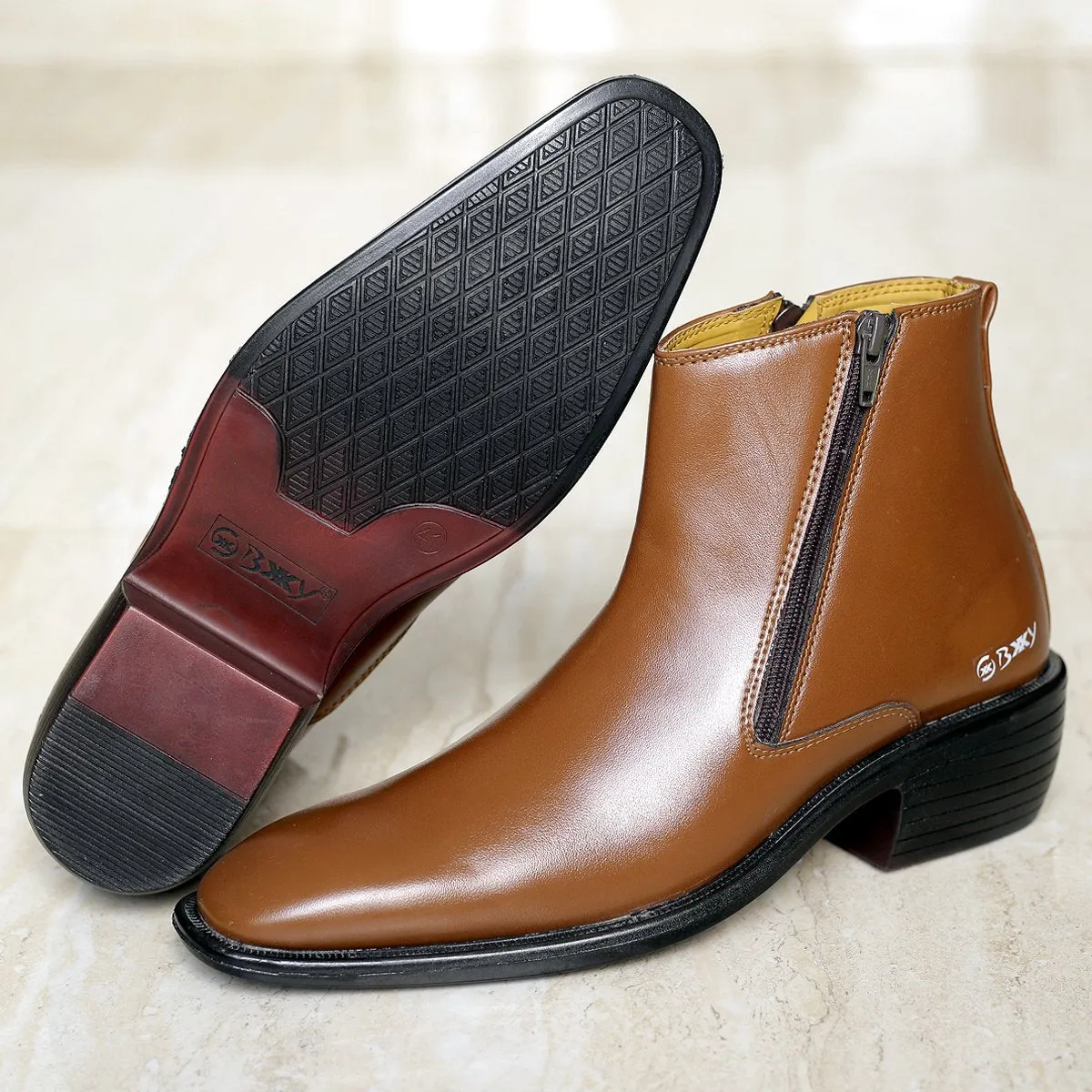 Men's Height Increasing Formal Wear Zipper Boots