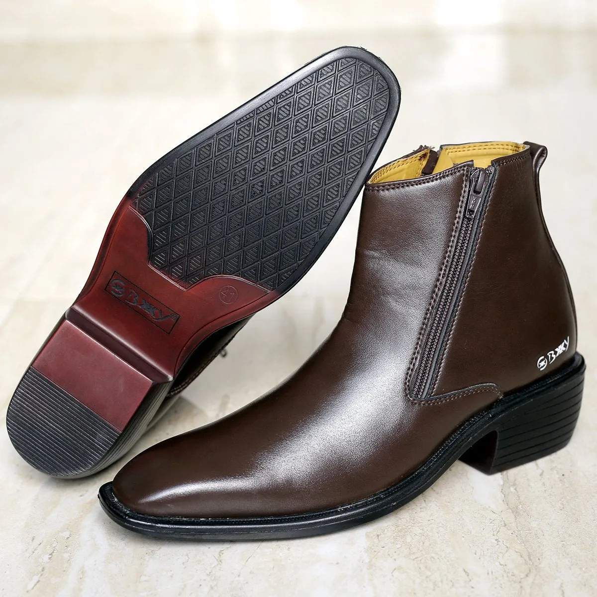 Men's Height Increasing Formal Wear Zipper Boots